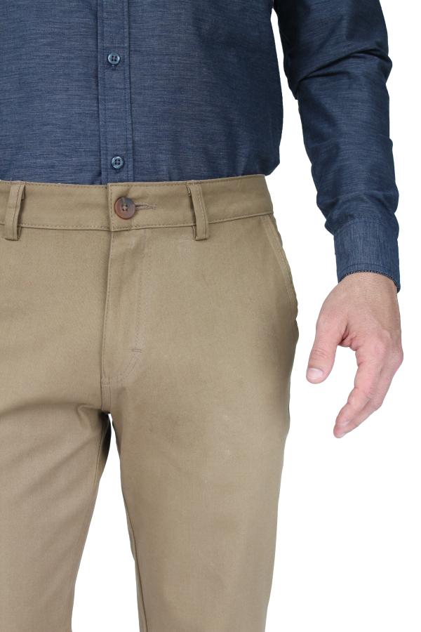 Pantalón De Vestir Camel Slim Fit De Algodón Stretch Para Hombre